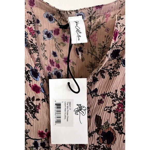 Sokie Collective Sz L The Mini Flicker Dress Light Pink Floral Coquette - Picture 13 of 15